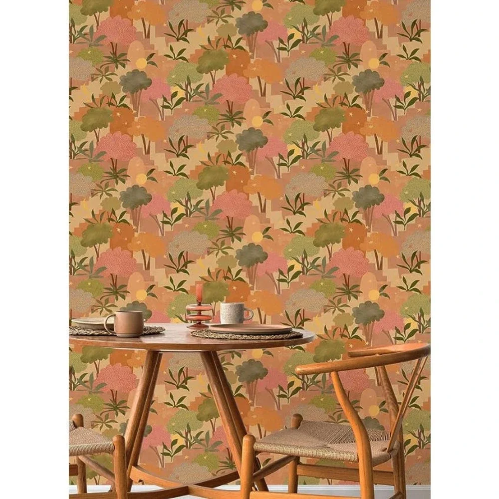 Alja Horvat Terracotta Bohemian Walk Peel & Stick Wallpaper, Orange
